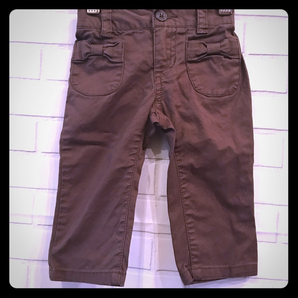 Old Navy Brown Stretch Pants 6-12M Baby Girls GUC